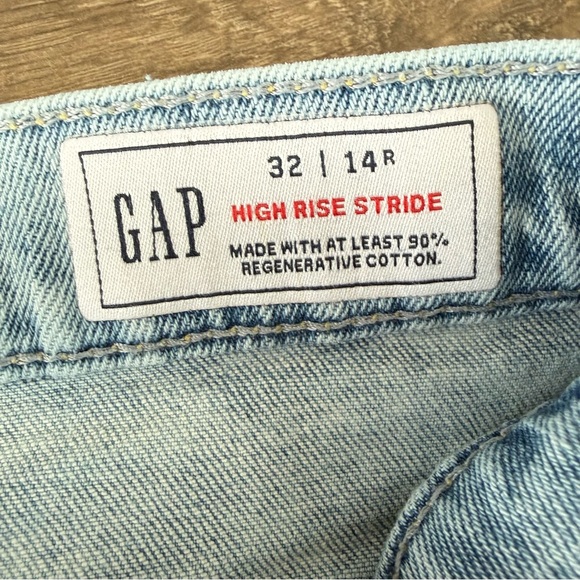 GAP High Rise Stride Cuffed Wide-Leg Jeans - 32 Regular - Picture 6 of 14